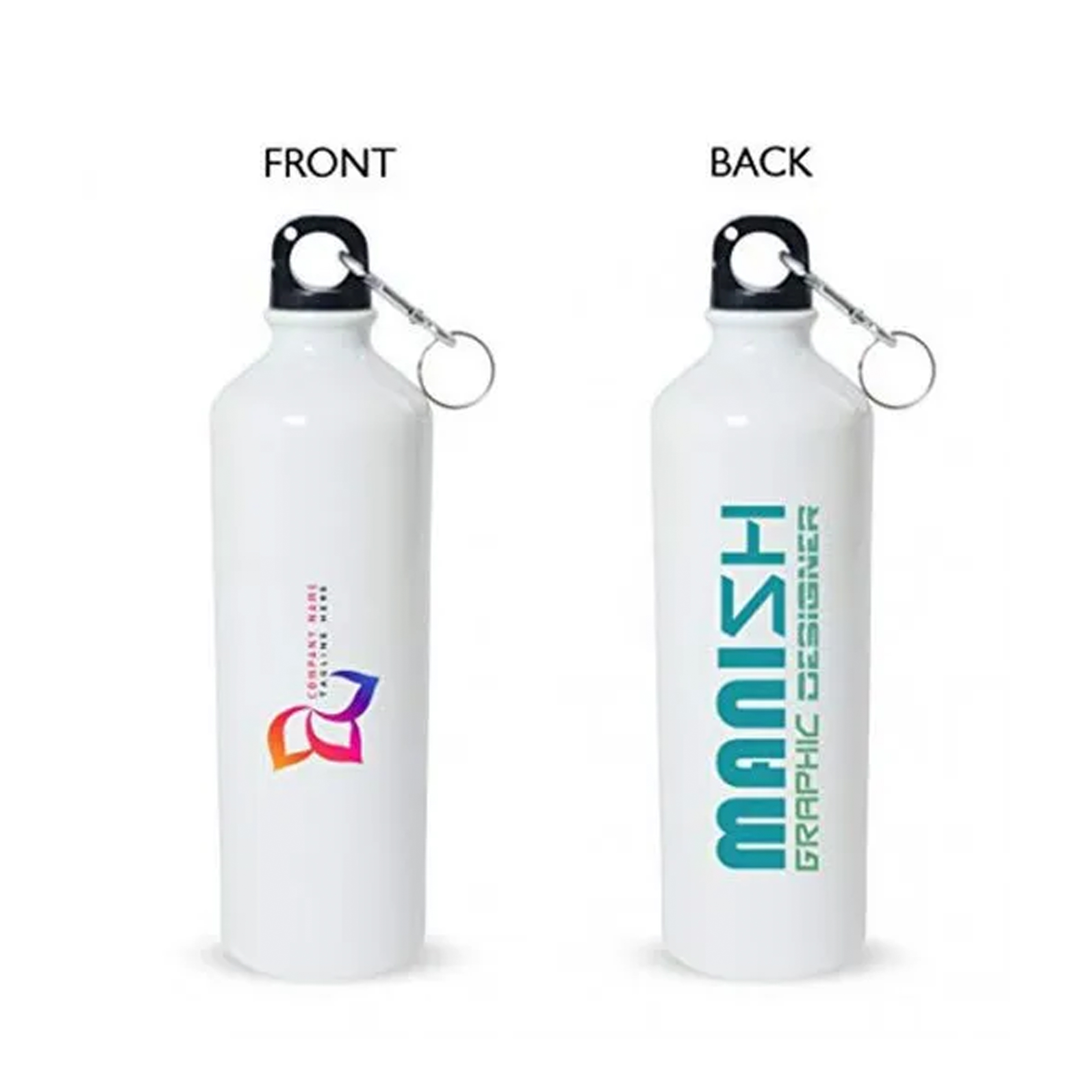 Customized Sipper Water Bottle (750ML - White)