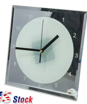 7.8" x 7.8" Customized Glass Photo Frame with Clock and Stand