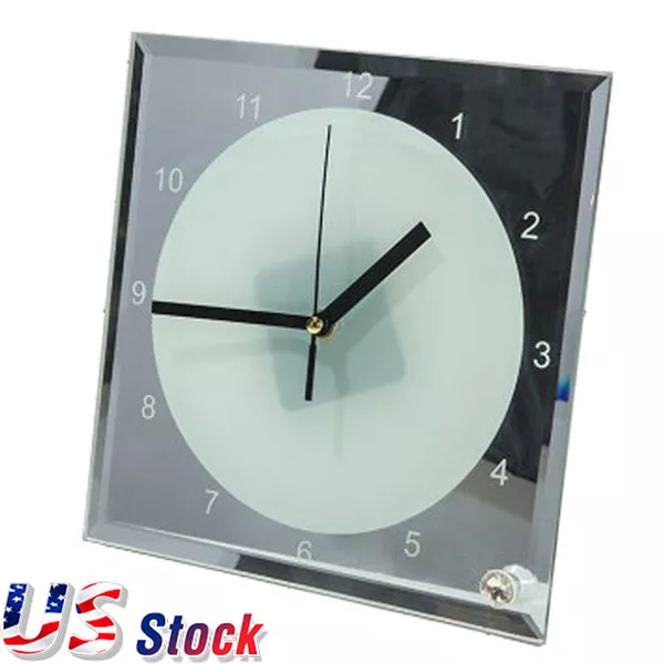 7.8" x 7.8" Customized Glass Photo Frame with Clock and Stand